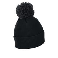 Snow PomPom Beanie BLK SR Klassisk lue med stor dusk